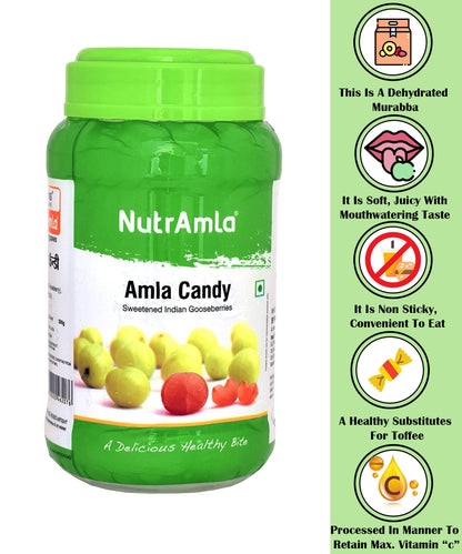 NutrAmla Dried Amla Candy Whole Fruit, 500g, Natural Sweet and Chewy Gooseberry Candy - label detail