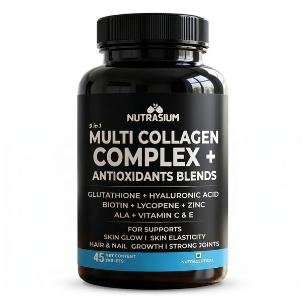 Nutrasium Multi Collagen Glutathione Hyaluronic Acid Dietary Supplement, Adult Unisex Tablets, 300g