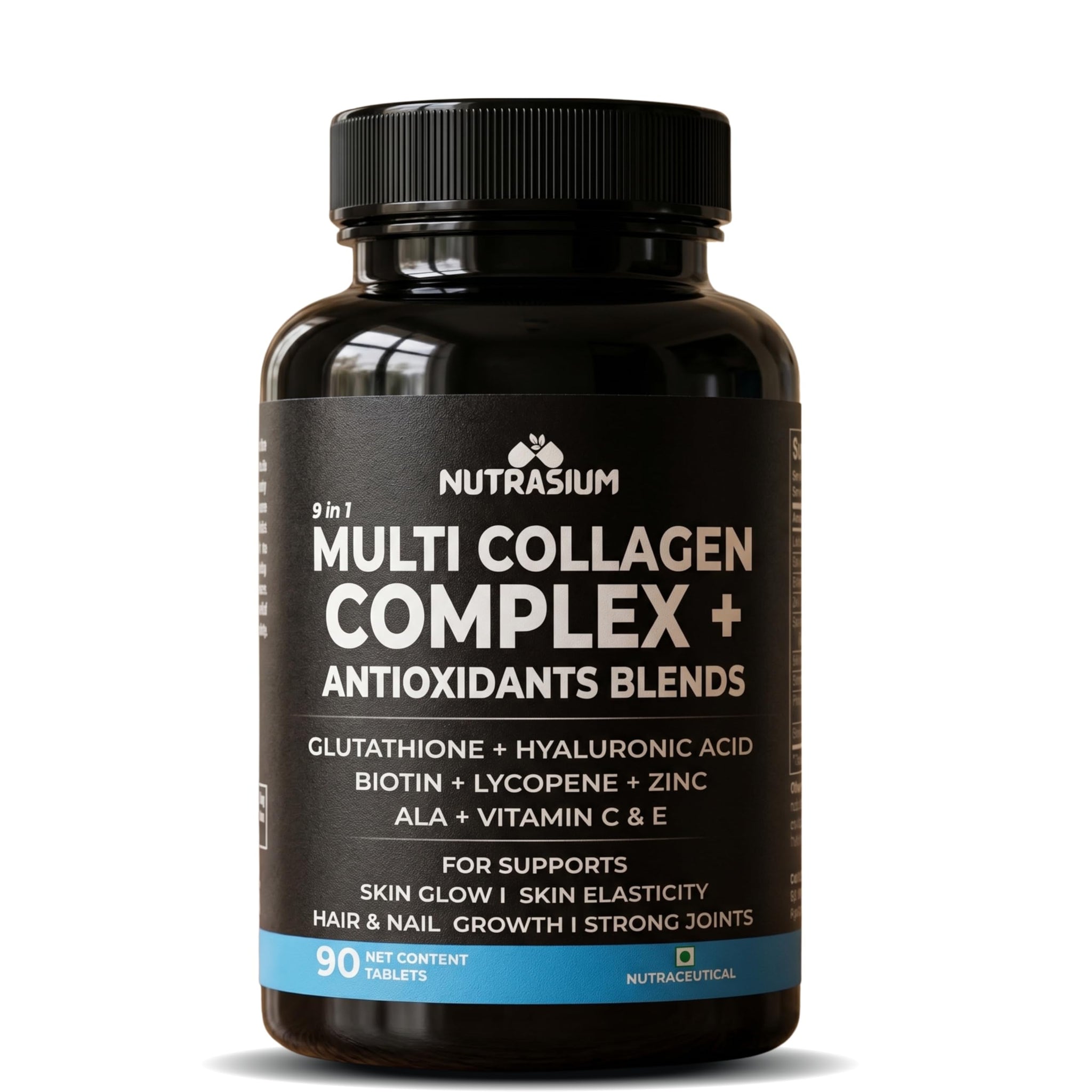Nutrasium Multi Collagen Glutathione Hyaluronic Acid Dietary Supplement, Adult Unisex Tablets, 300g (10)