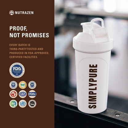 Nutrazen SimplyPure Fermented Yeast Protein Powder, Vegan, 24.7g Protein, Adult - close-up detail (25)