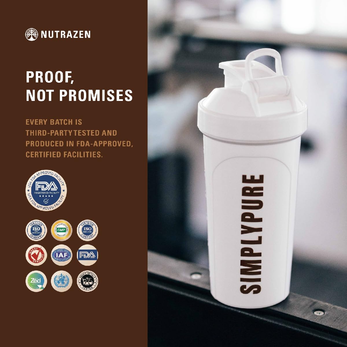 Nutrazen SimplyPure Fermented Yeast Protein Powder, Vegan, 24.7g Protein, Adult - close-up detail (34)