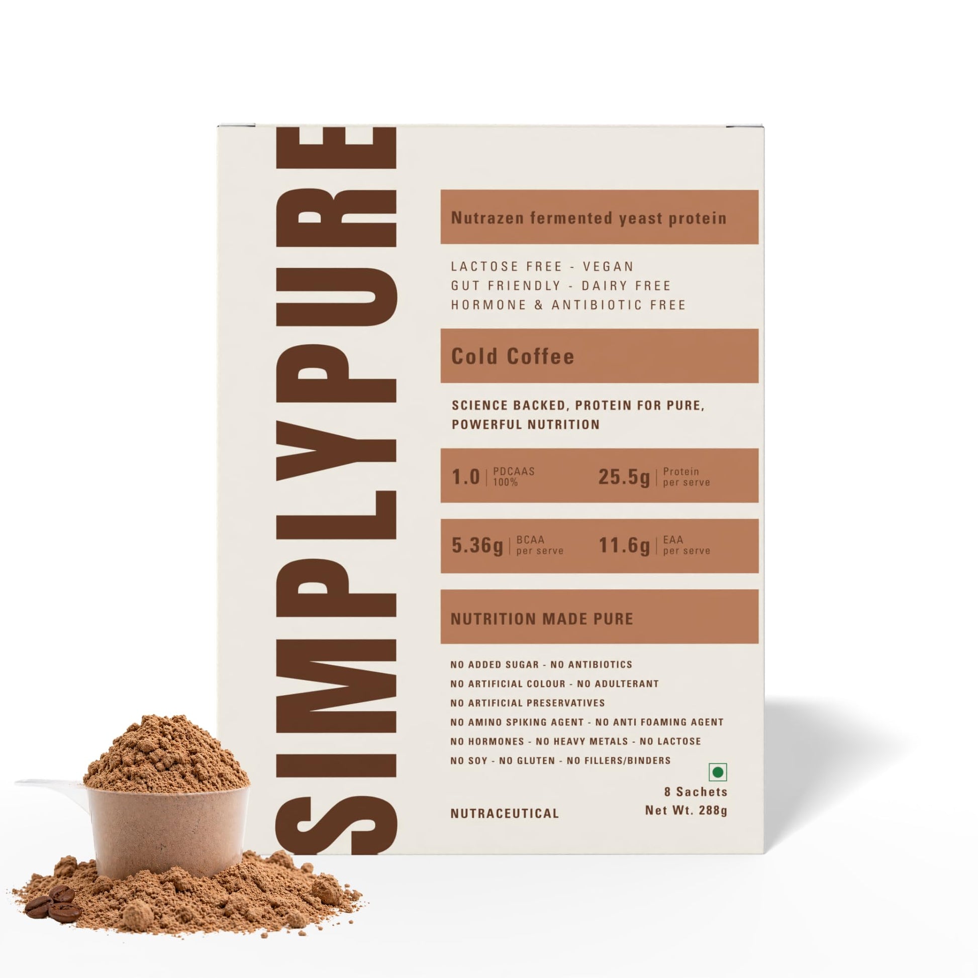 Nutrazen SimplyPure Fermented Yeast Protein Powder, Vegan, 24.7g Protein, Adult (46)