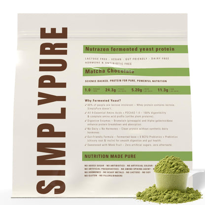 Nutrazen SimplyPure Fermented Yeast Protein Powder, Vegan, 24.7g Protein, Adult (54)