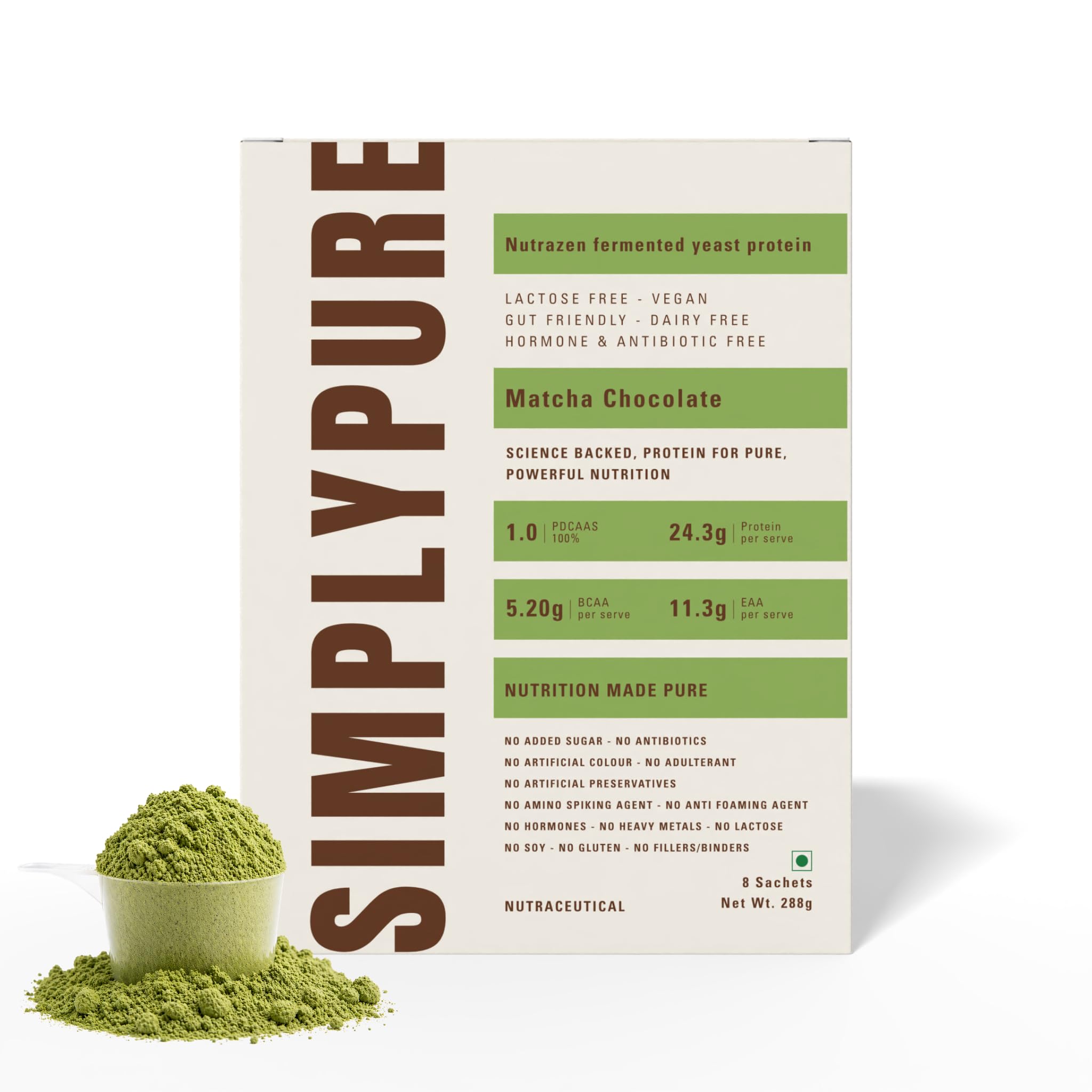 Nutrazen SimplyPure Fermented Yeast Protein Powder, Vegan, 24.7g Protein, Adult (63)