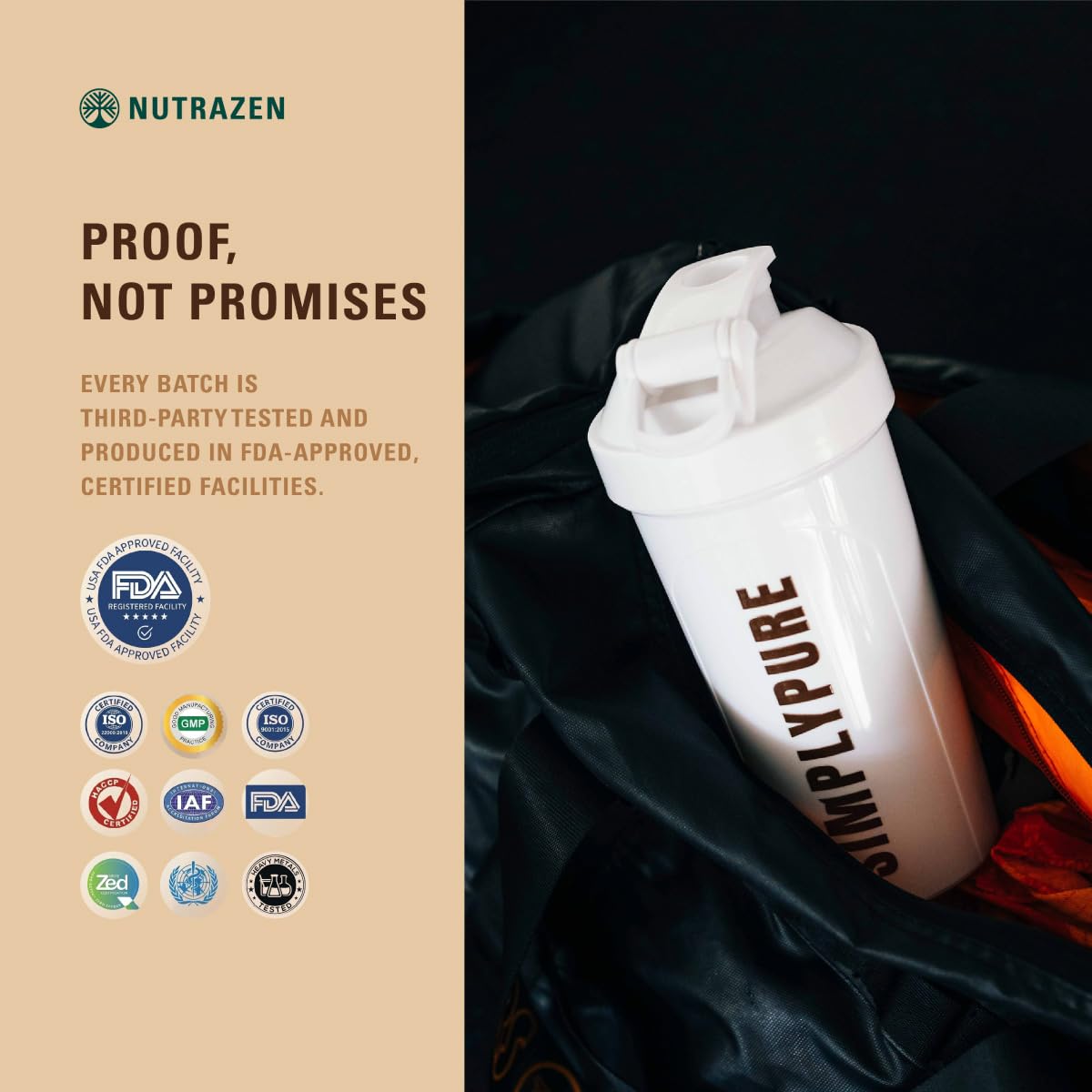 Nutrazen SimplyPure Fermented Yeast Protein Powder, Vegan, 24.7g Protein, Adult - in use (73)