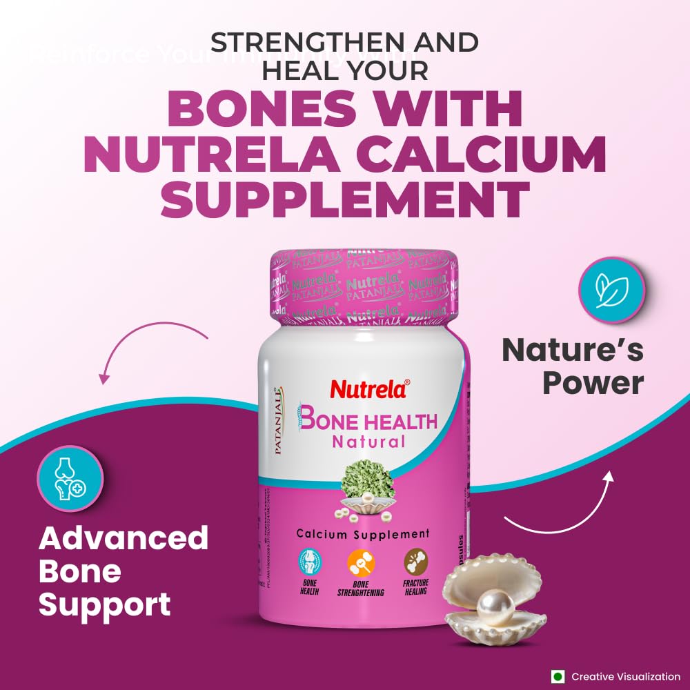 NUTRELA Bone Health Calcium Supplement with Moti Pishti, Mukta Shukti Pishti, Saileya, 30 Capsules, Herbal Supplement - ingre