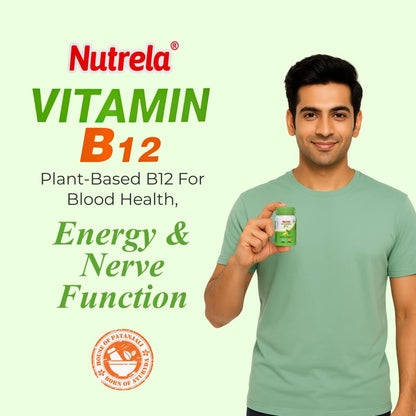 Nutrela Calcium and Vitamin B12 Supplement Capsules, 150g, Gluten-Free, GMO-Free - packaging (12)