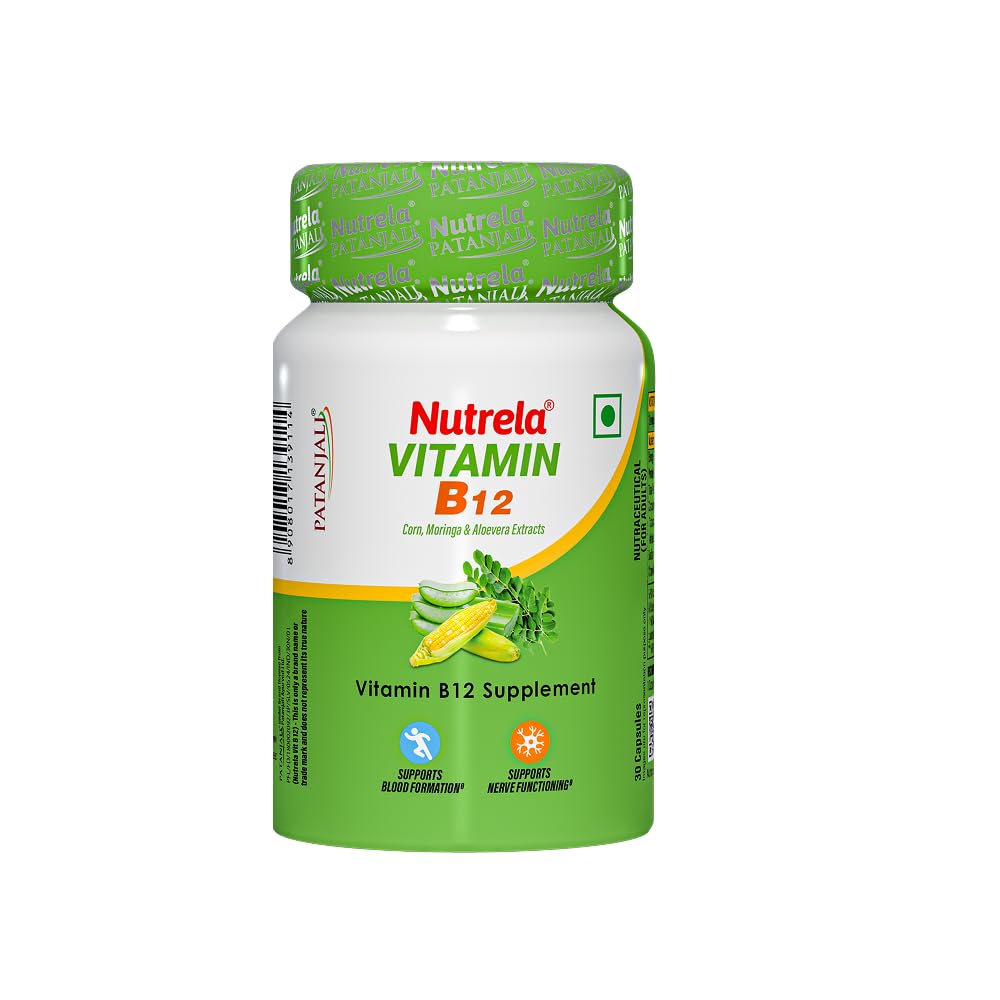 Nutrela Calcium and Vitamin B12 Supplement Capsules, 150g, Gluten-Free, GMO-Free (22)