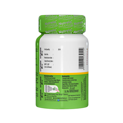 Nutrela Calcium and Vitamin B12 Supplement Capsules, 150g, Gluten-Free, GMO-Free - close-up detail