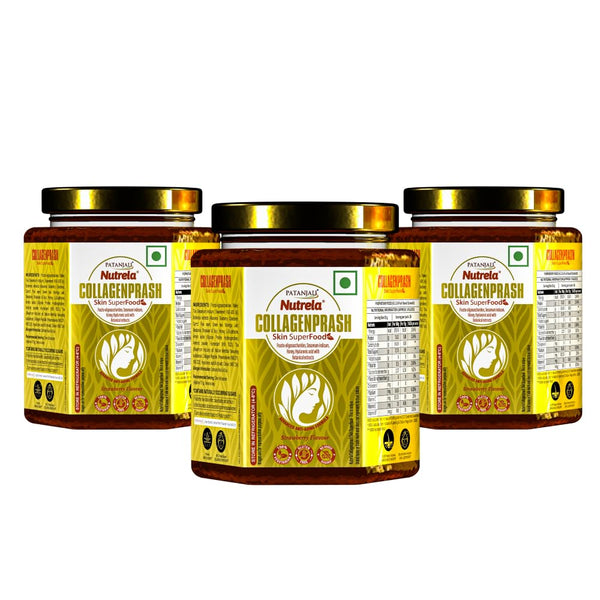Nutrela Collagen Prash Supplement, 400g, Vegetarian Collagen Powder with Plant-Based Ingredients, Strawberry Flavor, Gluten-F