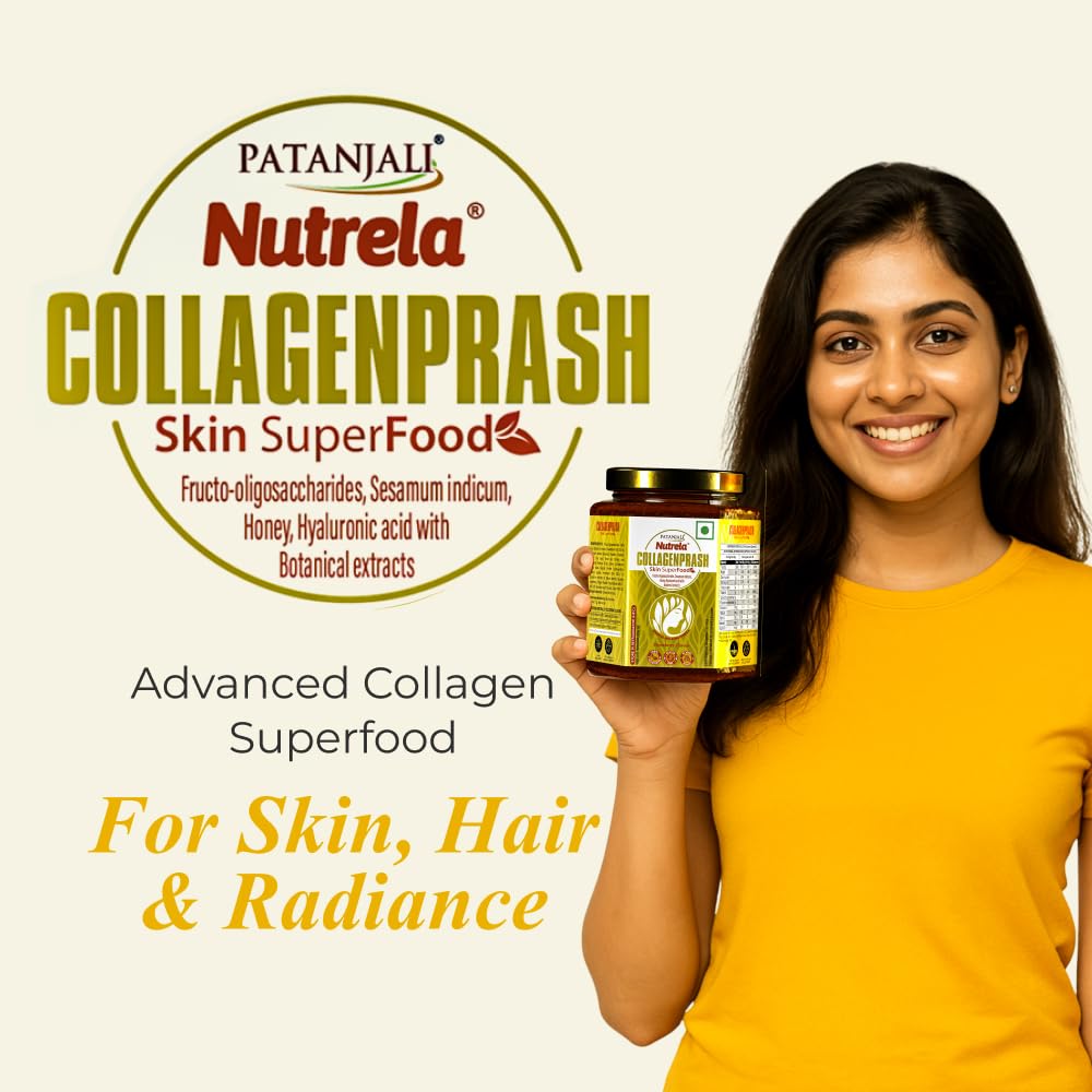 Nutrela Collagen Prash Supplement, 400g, Vegetarian Collagen Powder with Plant-Based Ingredients, Strawberry Flavor, Gluten-F