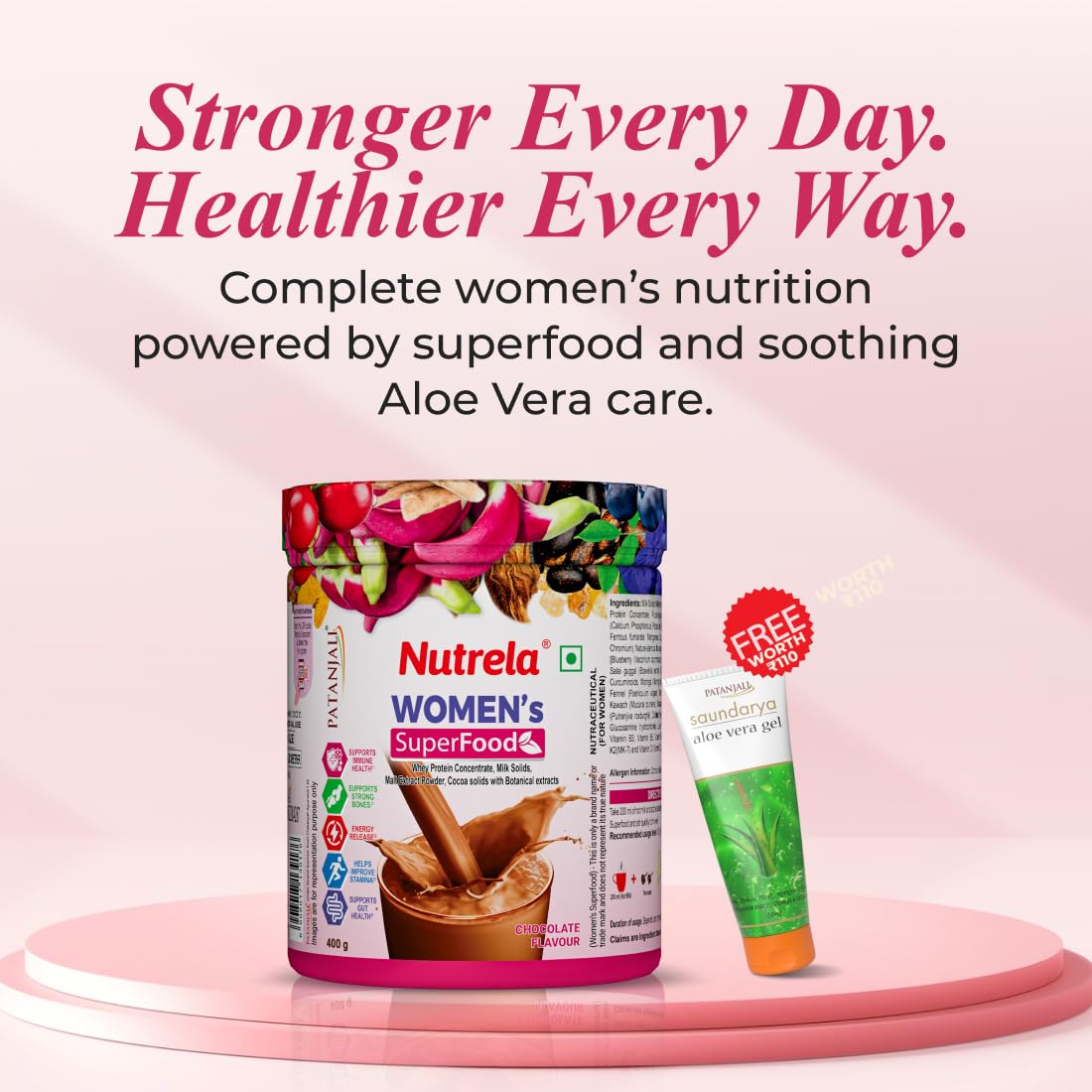 Nutrela Combo Women Superfood & Men Superfood Whey Protein Supplement Powder, 400g Each - ingredients panel (20)