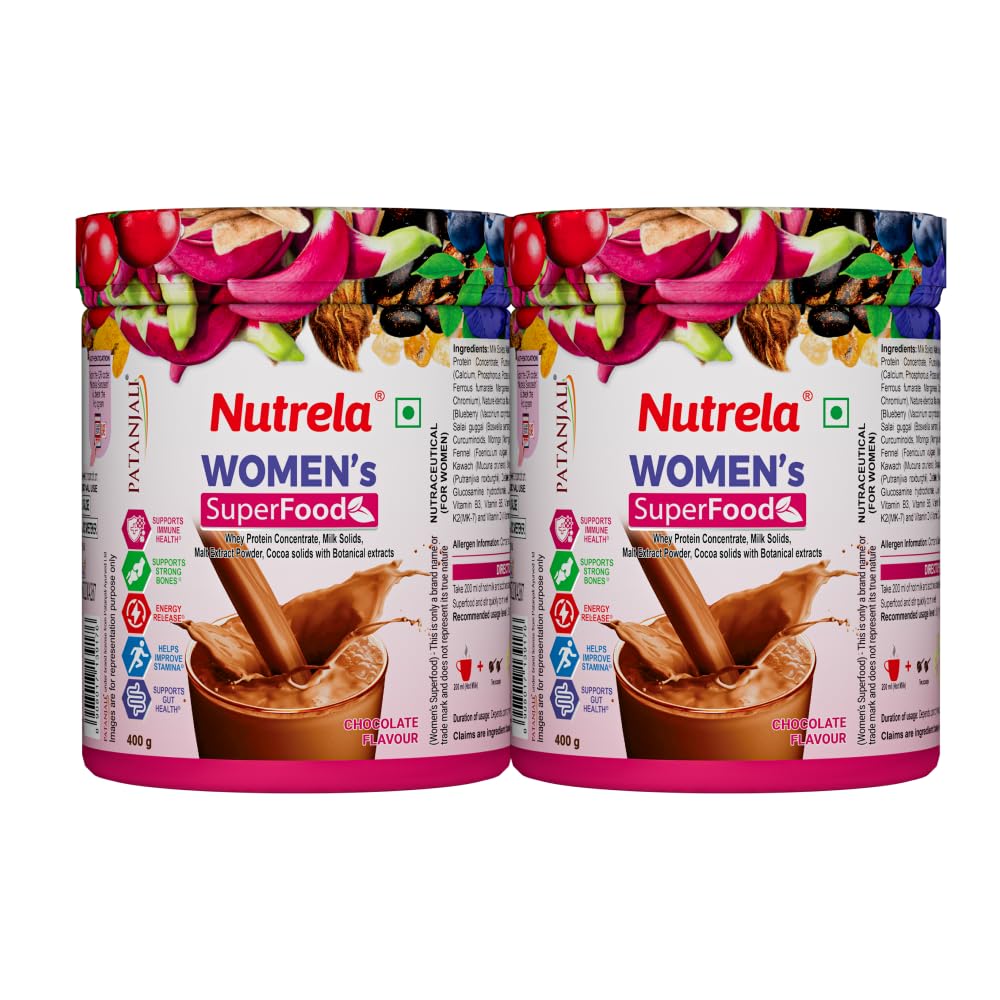 Nutrela Combo Women Superfood & Men Superfood Whey Protein Supplement Powder, 400g Each (22)