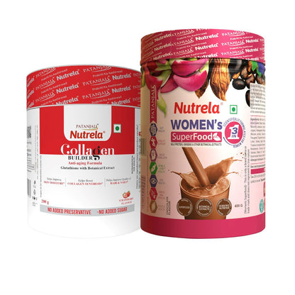 Nutrela Combo Women Superfood & Men Superfood Whey Protein Supplement Powder, 400g Each (24)