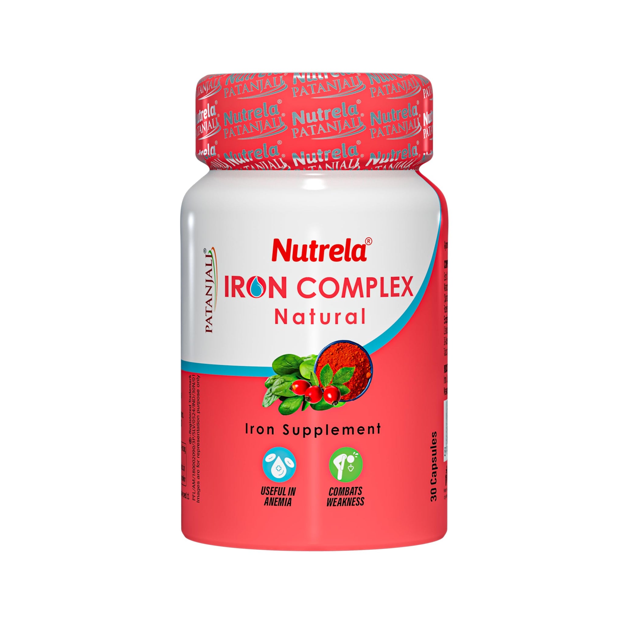 NUTRELA Iron Complex Mineral Supplement Capsules, Vegetarian, Mandoor Bhasma & Plant Extracts