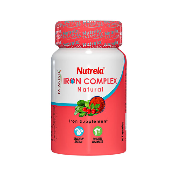 NUTRELA Iron Complex Mineral Supplement Capsules, Vegetarian, Mandoor Bhasma & Plant Extracts