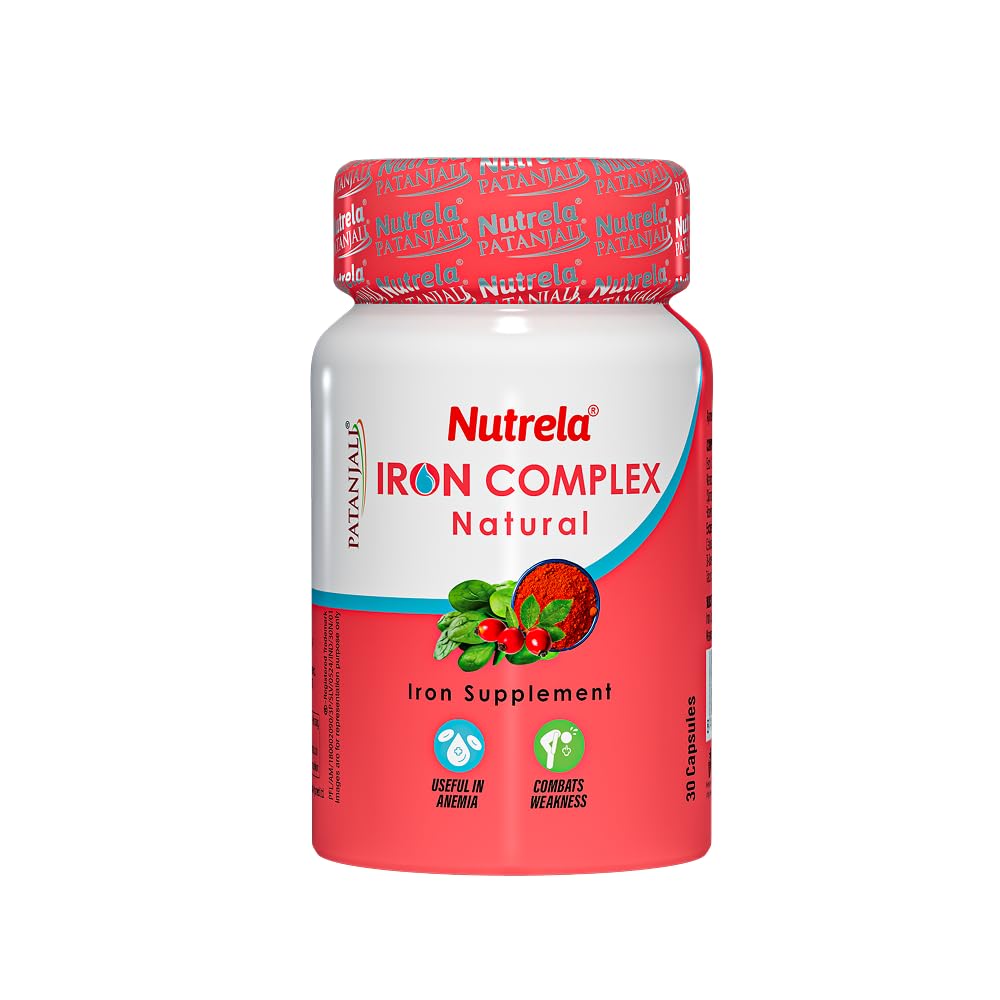 NUTRELA Iron Complex Mineral Supplement Capsules, Vegetarian, Mandoor Bhasma & Plant Extracts (10)