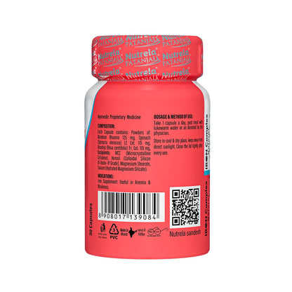 NUTRELA Iron Complex Mineral Supplement Capsules, Vegetarian, Mandoor Bhasma & Plant Extracts - in use (17)