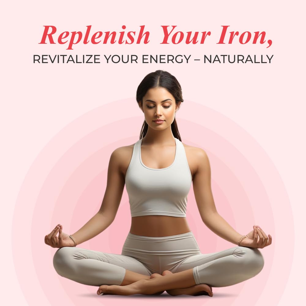 NUTRELA Iron Complex Mineral Supplement Capsules, Vegetarian, Mandoor Bhasma & Plant Extracts - close-up detail