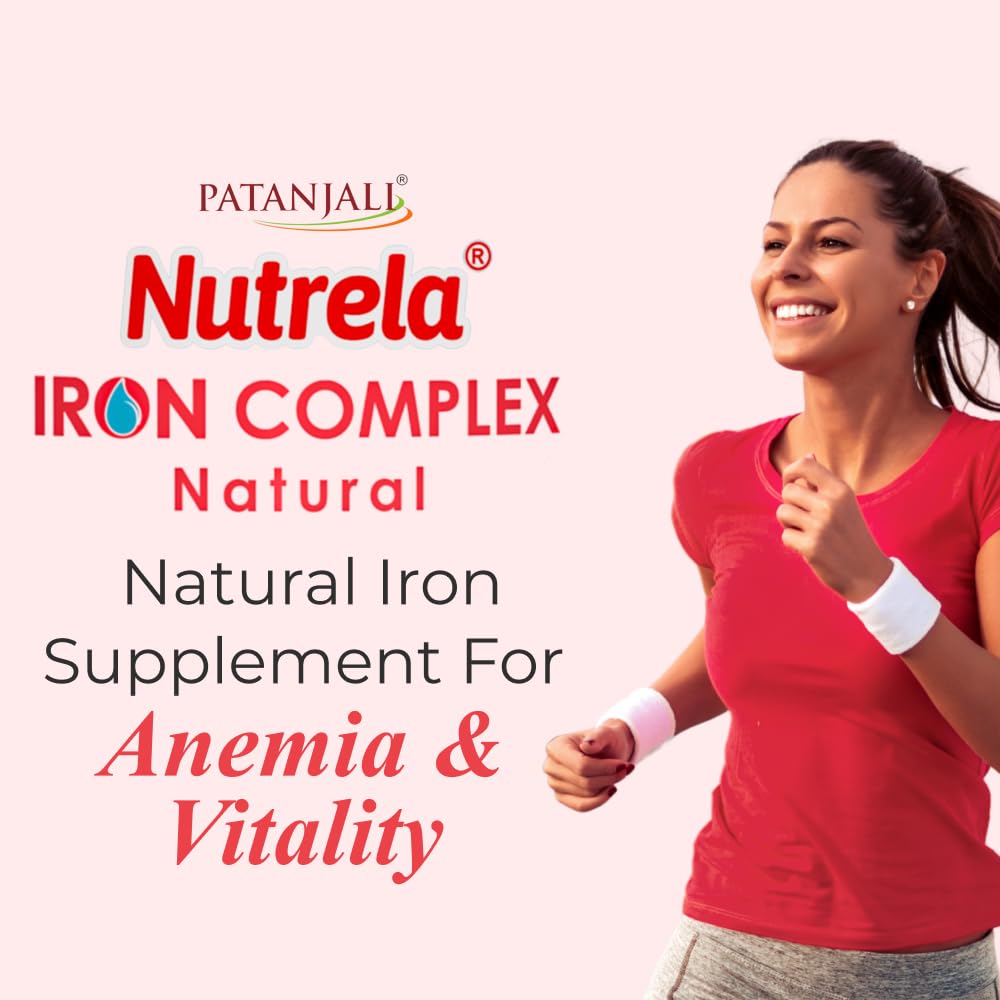 NUTRELA Iron Complex Mineral Supplement Capsules, Vegetarian, Mandoor Bhasma & Plant Extracts - in use
