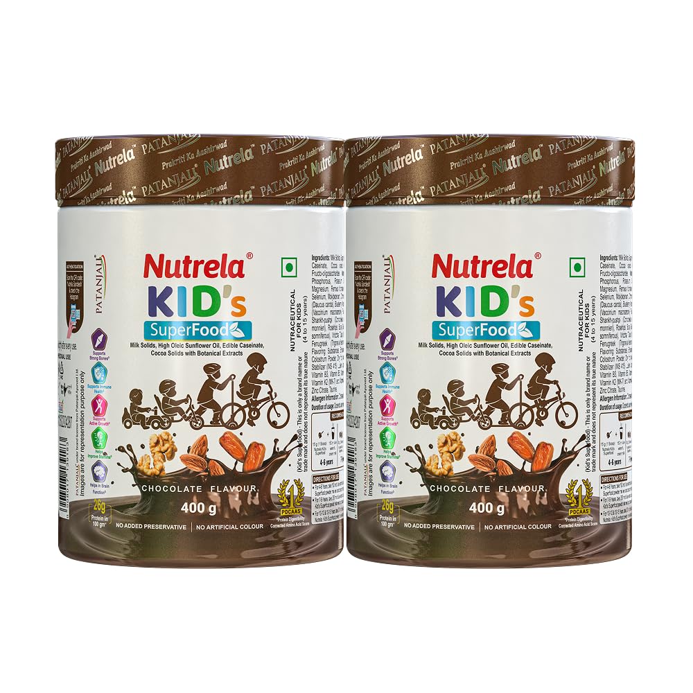 Nutrela Kids Protein Powder, Chocolate Flavor, Vegetarian Protein Supplement with PDCAAS Score of 1 (11)