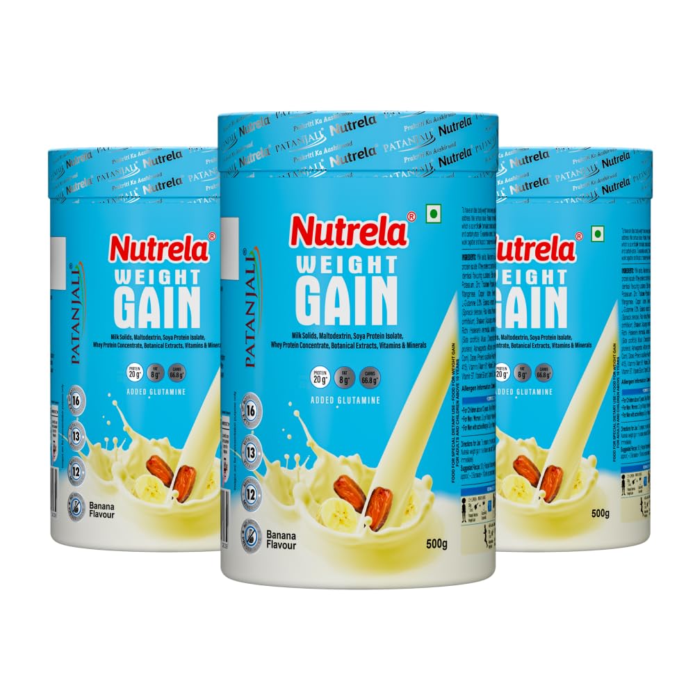NUTRELA Mass Gainer Powder, Meal Replacement Beverage, with Vitamins and Herbs