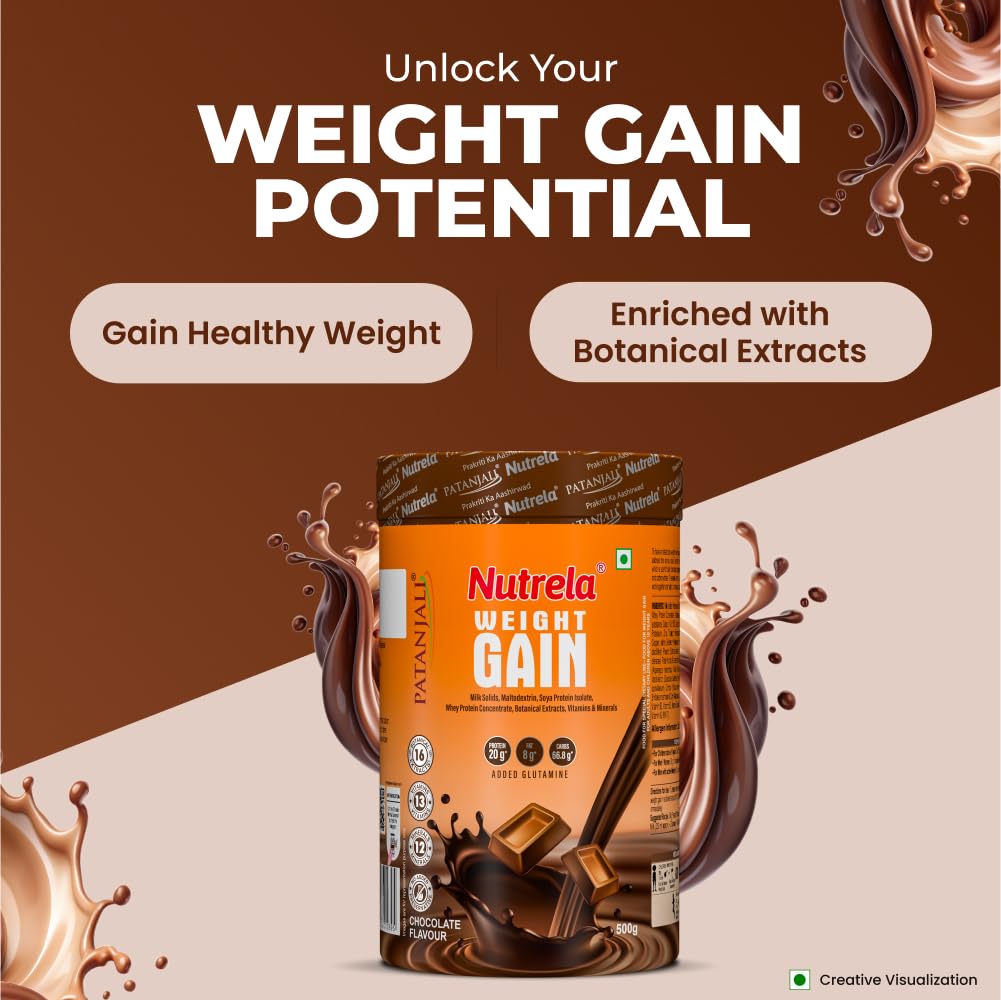 NUTRELA Mass Gainer Powder, Meal Replacement Beverage, with Vitamins and Herbs - packaging (13)