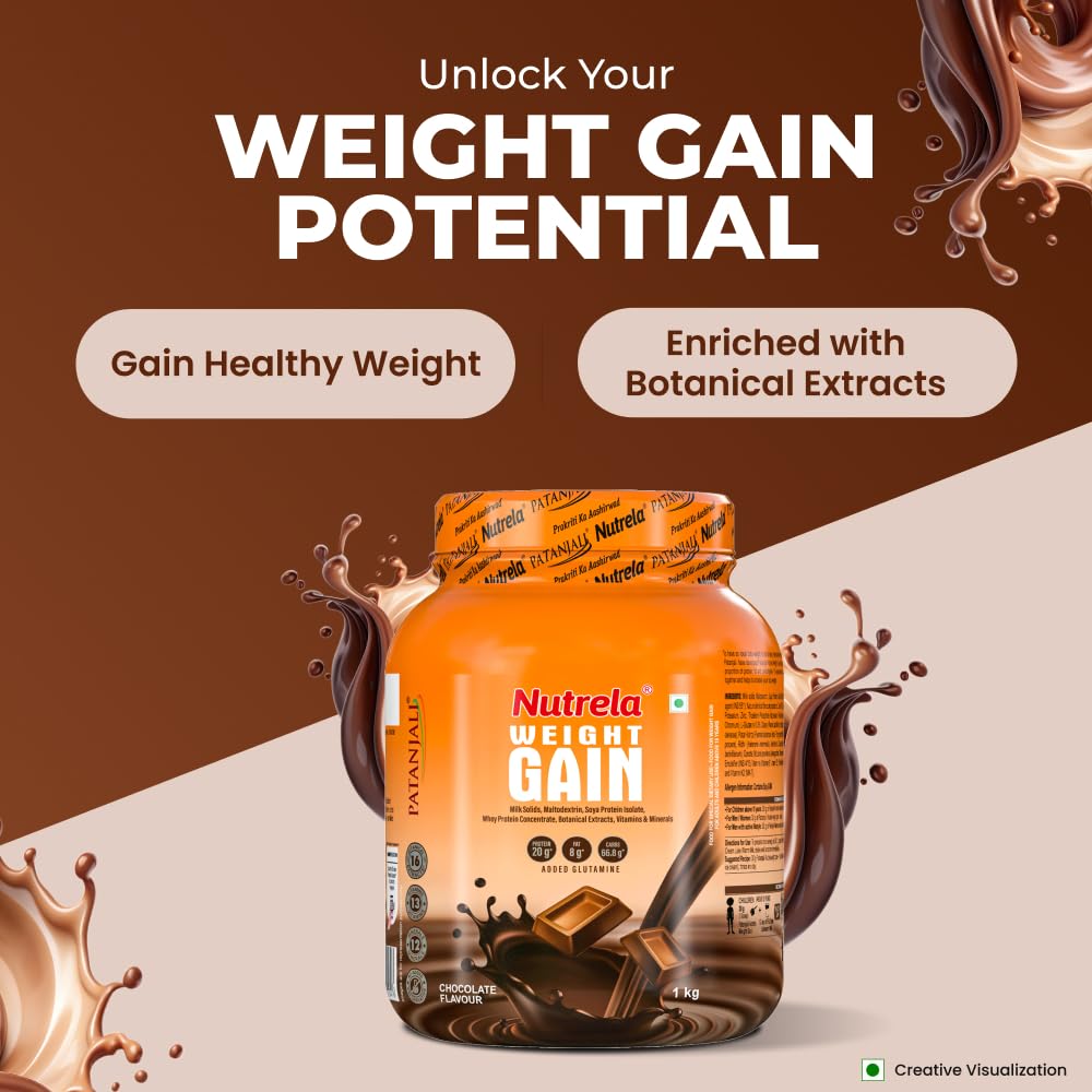 NUTRELA Mass Gainer Powder, Meal Replacement Beverage, with Vitamins and Herbs - packaging (20)
