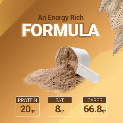 NUTRELA Mass Gainer Powder, Meal Replacement Beverage, with Vitamins and Herbs - close-up detail (28)