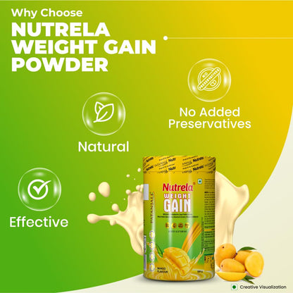 NUTRELA Mass Gainer Powder, Meal Replacement Beverage, with Vitamins and Herbs - label detail (34)