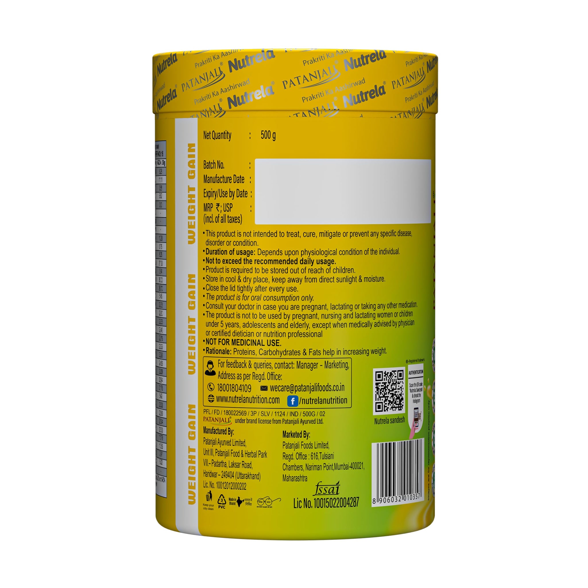 NUTRELA Mass Gainer Powder, Meal Replacement Beverage, with Vitamins and Herbs - size and scale (38)