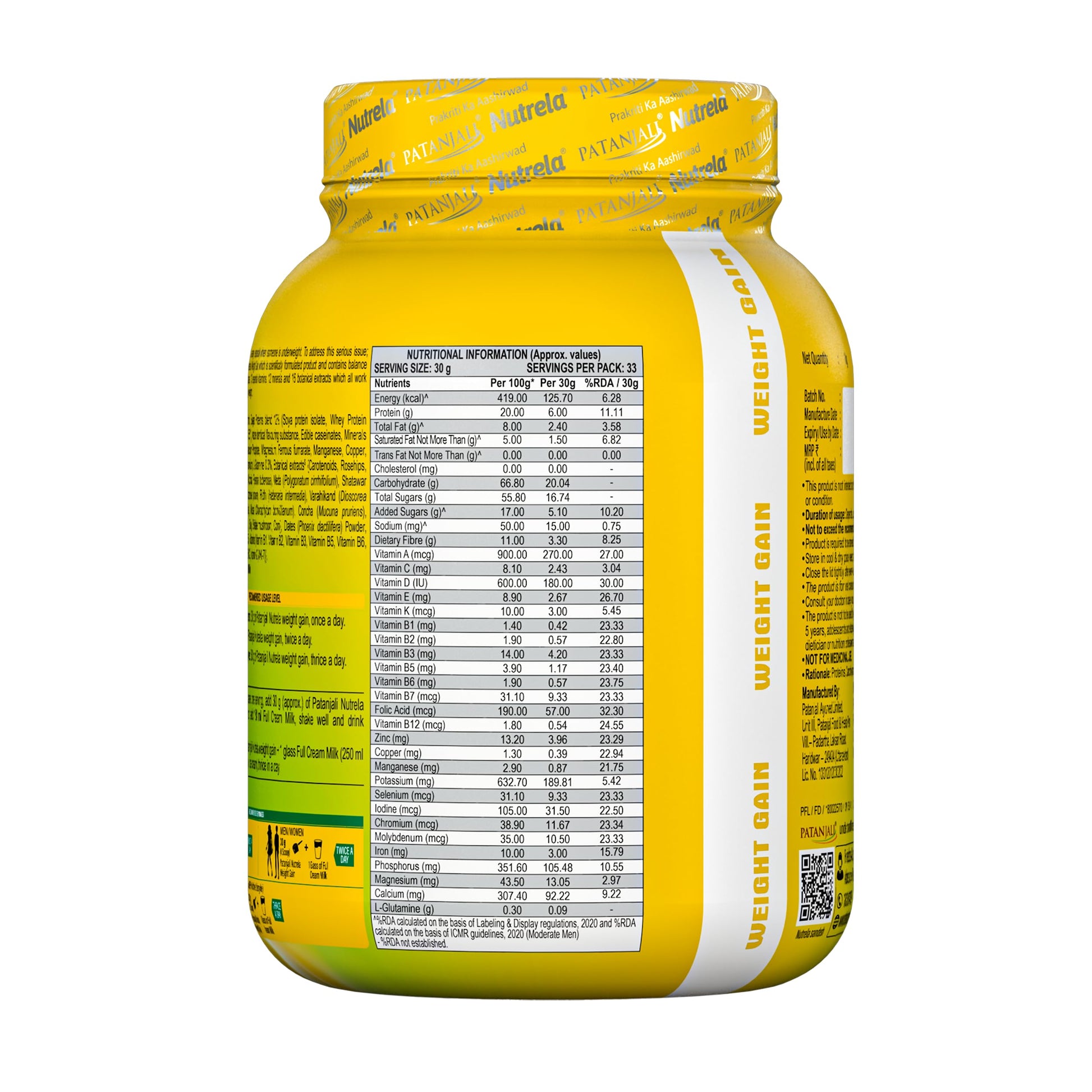 NUTRELA Mass Gainer Powder, Meal Replacement Beverage, with Vitamins and Herbs - size and scale (47)
