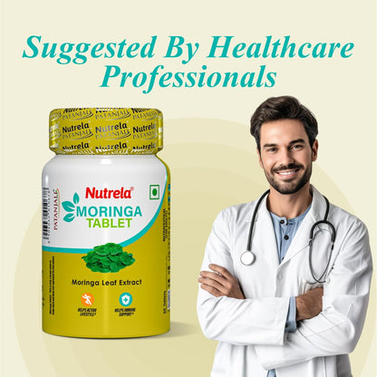 NUTRELA Moringa Leaf Extract Tablets, 60 Tablets, Nutritional Supplement for Adults - in use