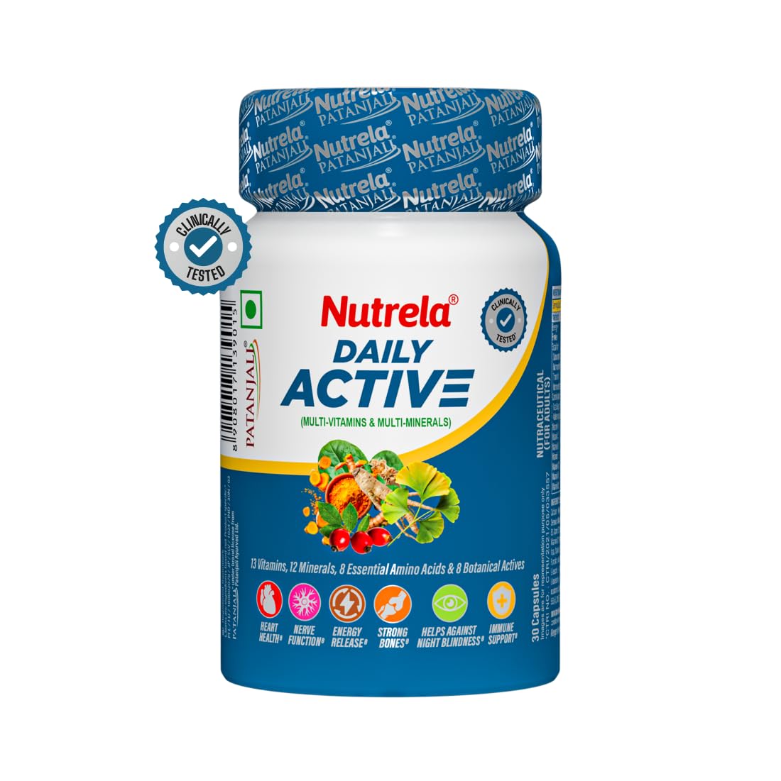 NUTRELA Multivitamin Capsules with Vitamins, Minerals, Amino Acids & Herbal Extracts, Daily Wellness Supplement
