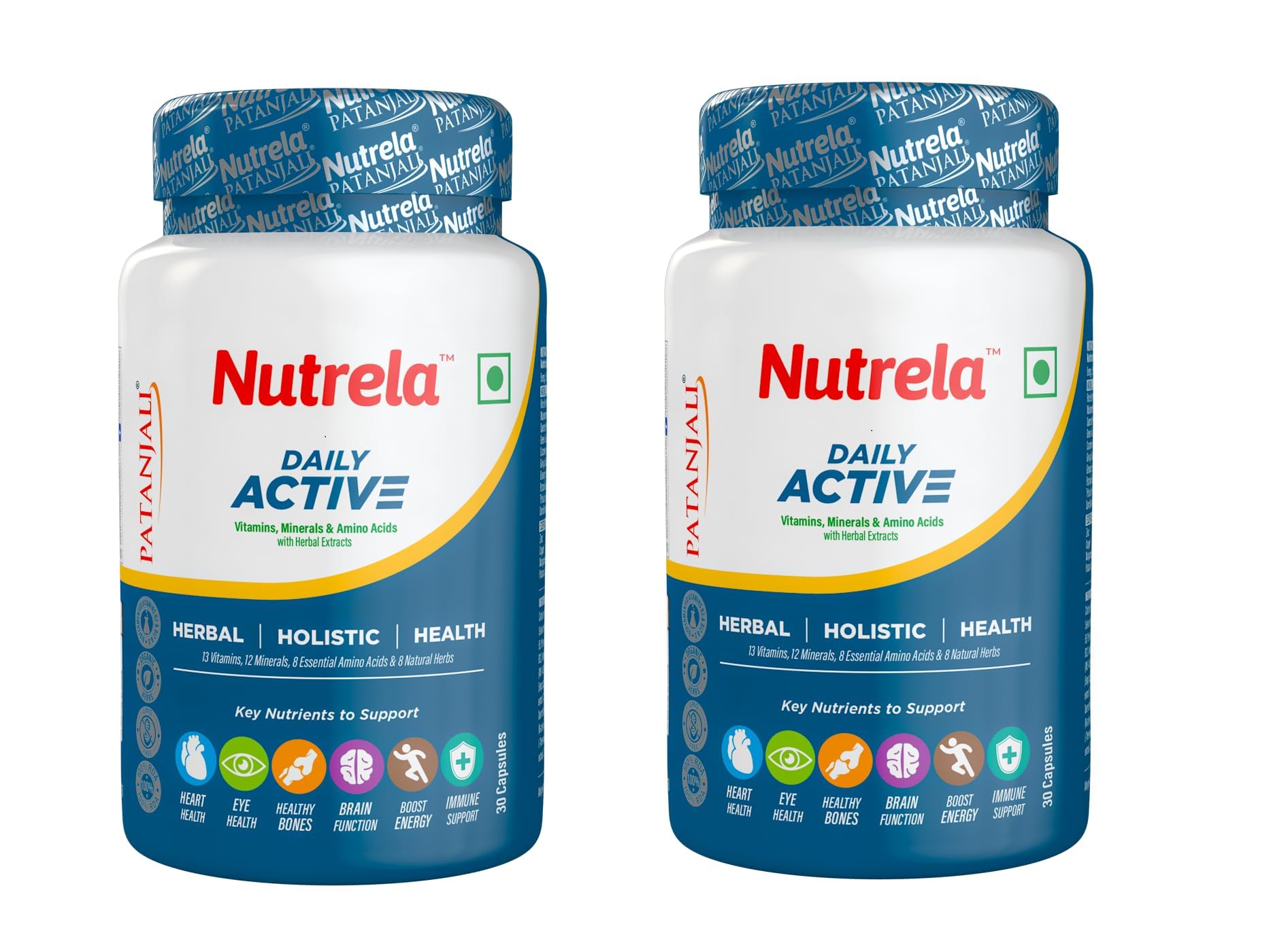 NUTRELA Multivitamin Capsules with Vitamins, Minerals, Amino Acids & Herbal Extracts, Daily Wellness Supplement (10)