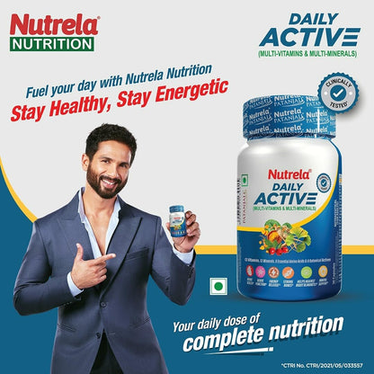 NUTRELA Multivitamin Capsules with Vitamins, Minerals, Amino Acids & Herbal Extracts, Daily Wellness Supplement - front view 