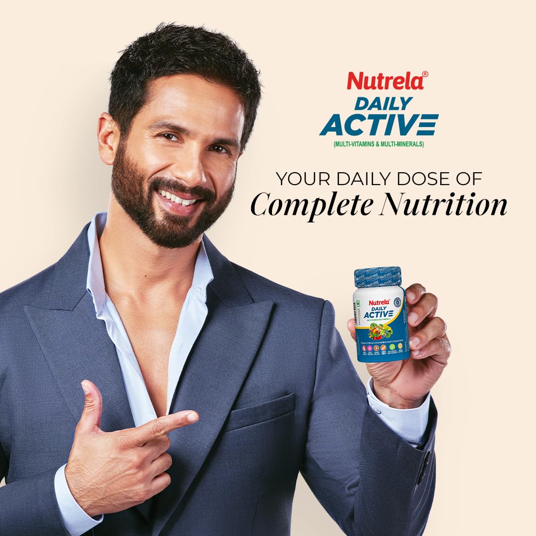 NUTRELA Multivitamin Capsules with Vitamins, Minerals, Amino Acids & Herbal Extracts, Daily Wellness Supplement - front view