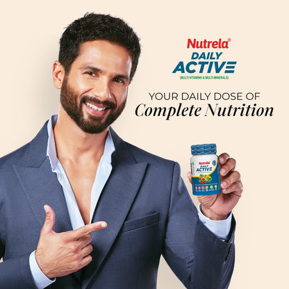 NUTRELA Multivitamin Capsules with Vitamins, Minerals, Amino Acids & Herbal Extracts, Daily Wellness Supplement - front view