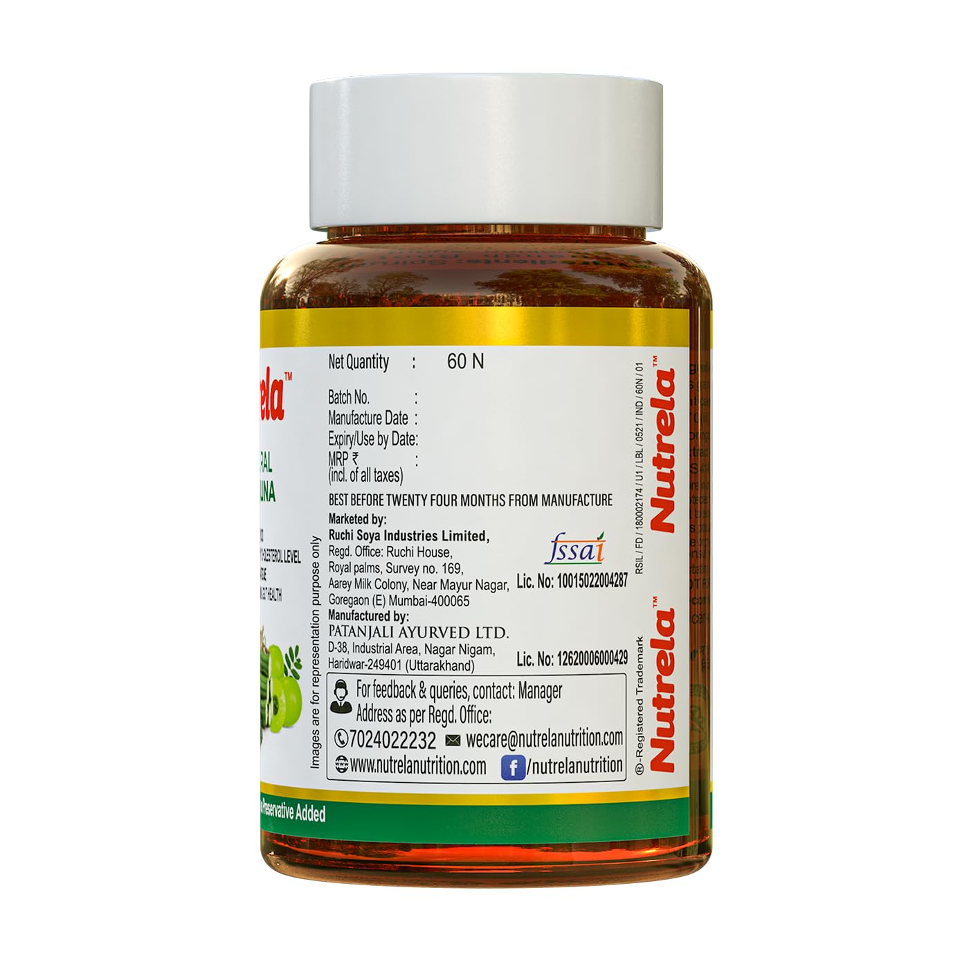 NUTRELA Nutrition Spirulina Tablets - Herbal Supplement with Spirulina, Amla, Moringa & Ashwagandha - Gluten-Free, Vegan Tabl