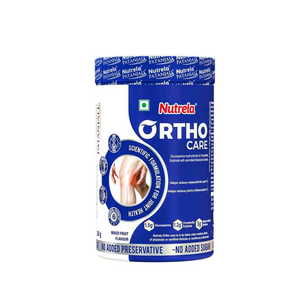 Nutrela Ortho Powder, 300g, Dietary Supplement with Glucosamine, Chondroitin, MSM, and Ayurvedic Botanicals