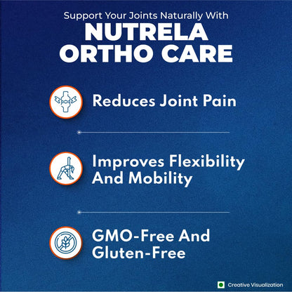 Nutrela Ortho Powder, 300g, Dietary Supplement with Glucosamine, Chondroitin, MSM, and Ayurvedic Botanicals - back view