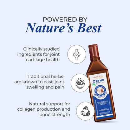 Nutrela Orthocare Liquid, Ayurvedic Joint Support Supplement, with Glucosamine, MSM, Boswellia - back view
