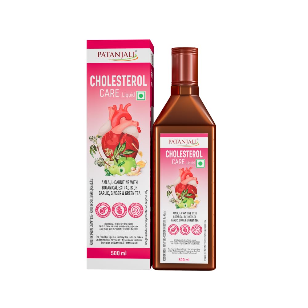 Nutrela Patanjali Cholesterol Care Liquid, 500ml, Herbal Dietary Supplement (10)