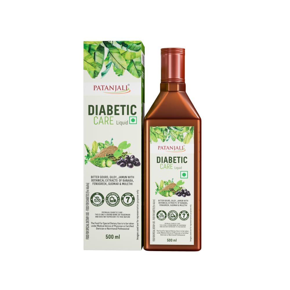 NUTRELA Patanjali Diabetic Care Liquid, 500ml, Ayurvedic Herbal Supplement with Karela, Jamun, Giloy