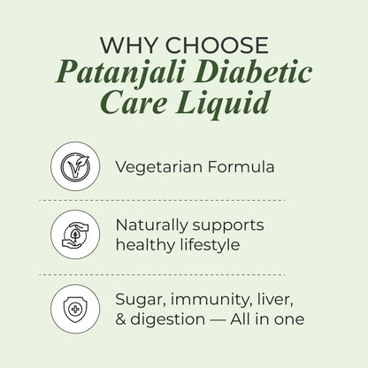 NUTRELA Patanjali Diabetic Care Liquid, 500ml, Ayurvedic Herbal Supplement with Karela, Jamun, Giloy - ingredients panel