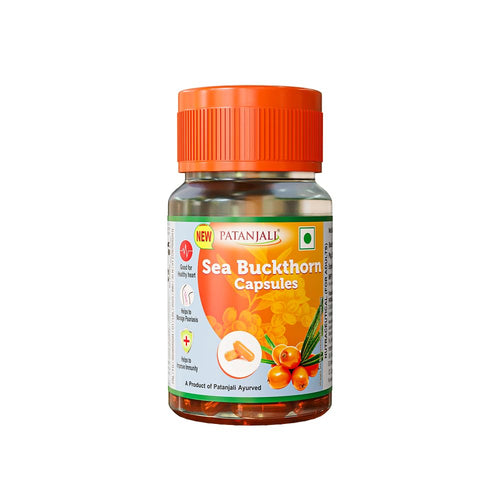 NUTRELA Sea Buckthorn Capsules, Omega 3-6-9 Dietary Supplement, Vegetarian Capsules, by Patanjali Ayurved