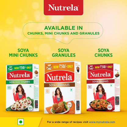 Nutrela Soya Granules, 200g, Vegan, Contains Iron and Calcium - label detail