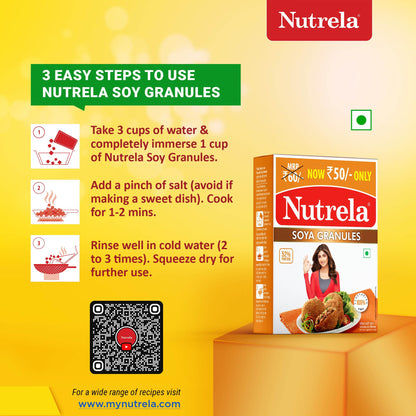 Nutrela Soya Granules, 200g, Vegan, Contains Iron and Calcium - ingredients panel