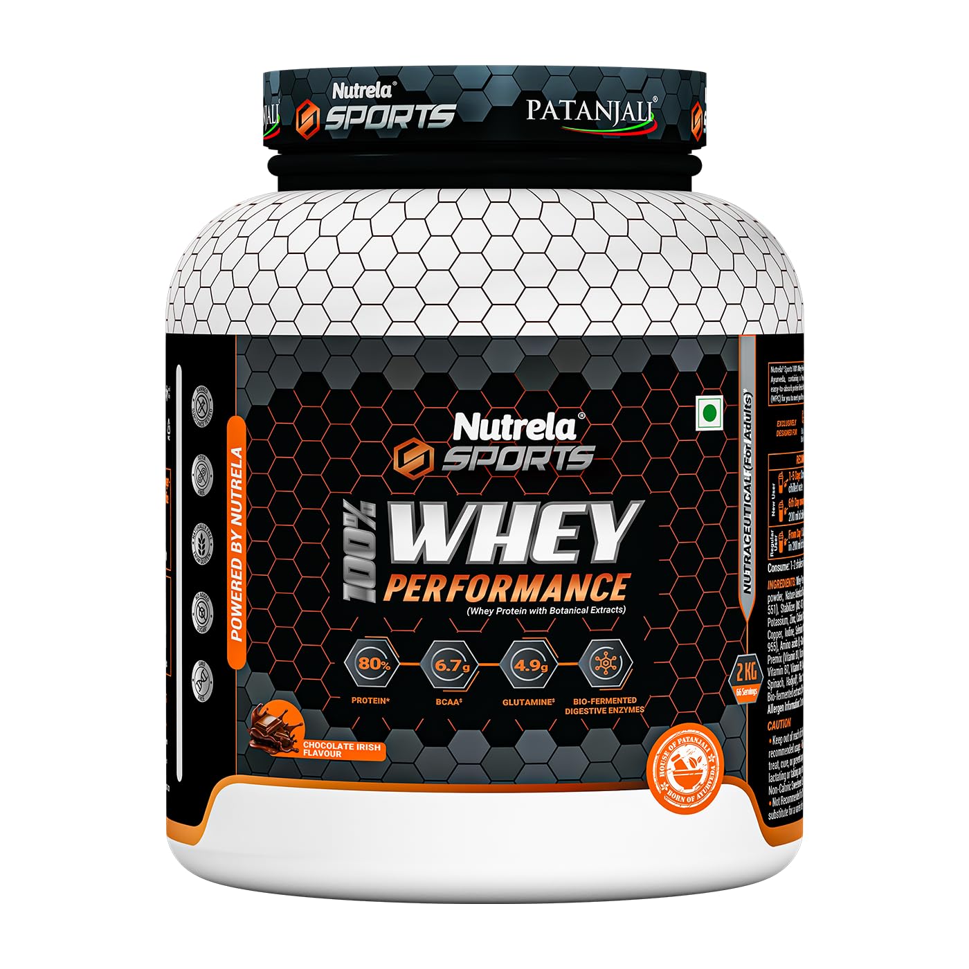 NUTRELA Sports Patanjali Whey Protein Powder, Concentrate + Isolate, 24g Protein, Vegetarian Formula - ingredients panel (15)