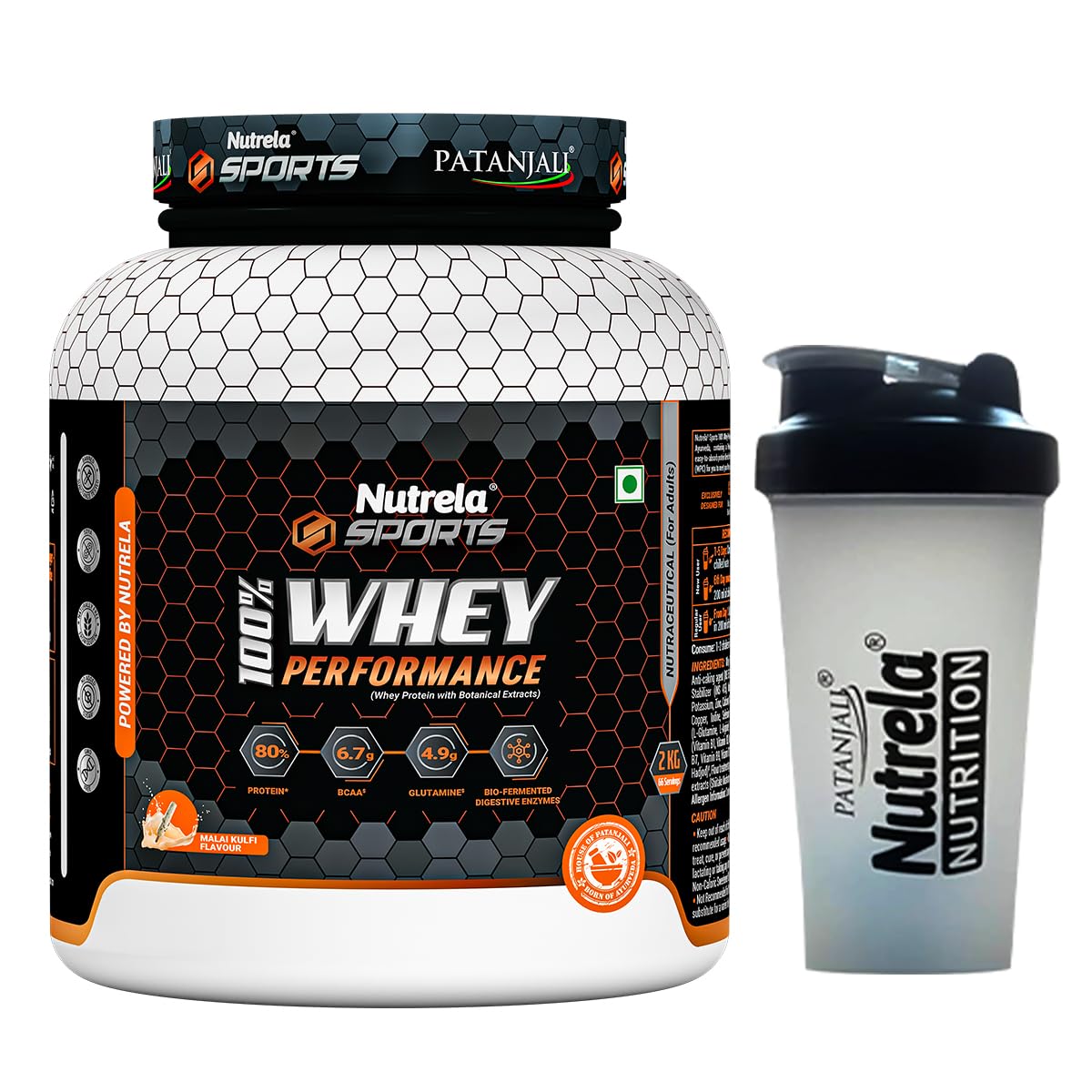 NUTRELA Sports Patanjali Whey Protein Powder, Concentrate + Isolate, 24g Protein, Vegetarian Formula (18)